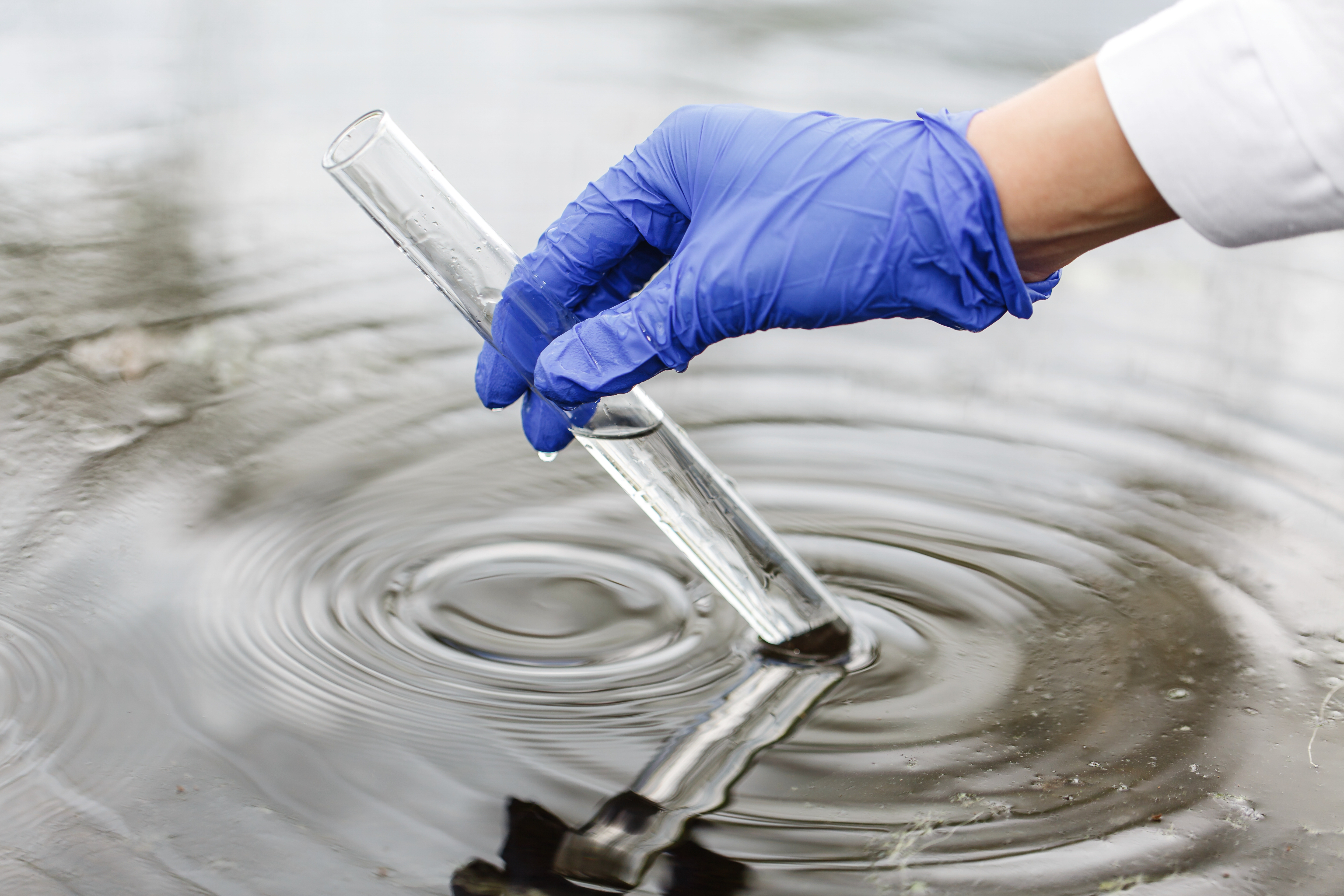 researcher-holds-test-tube-with-water-hand-blue-glove